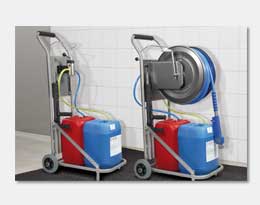 Multifunctional trolley for foam and disinfection units